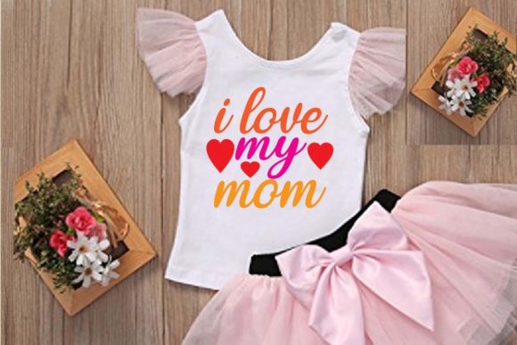 I Love My Mom Bundle: Graphics for T-Shirt Designs