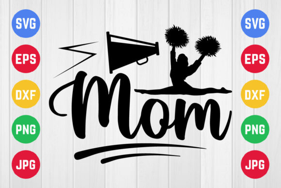 Mom Cheerleading Graphics for T-Shirt Designs