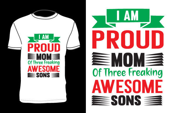 Mom T-shirt Design and Vector Graphics for Print Templates
