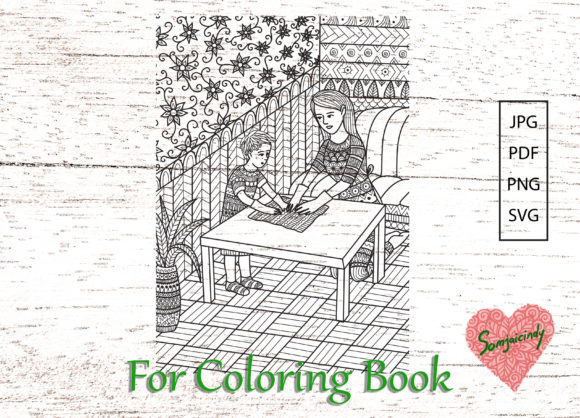 Mom Teach Son Discipline Coloring Book Graphics for Coloring Pages Amp