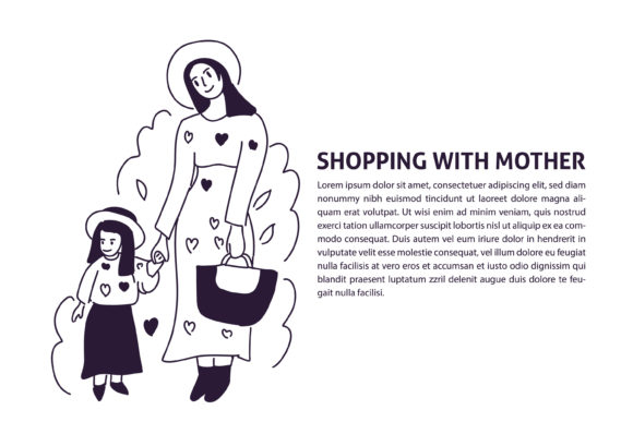 Review: Shopping Style Mom and Kids Illustration Graphics
